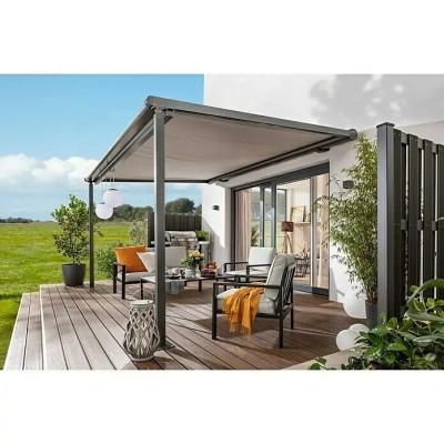 China Retractable Electric Motorized Retractable Outdoor Aluminum Canopy And Gazebo Pergola For Patio And Blcony Covering for sale