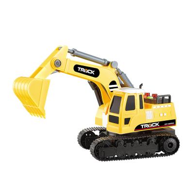 China Funny Construction Toys Truck Excavator For Push And Go Toy Cars Sandbox Toy Vehicles 360 Degree Rotation With Light for sale