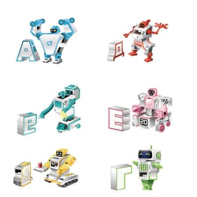 China Transform variable educational toy 7 in 1 Russian letter deformer toys robot set montessori alphabet robot toy for sale