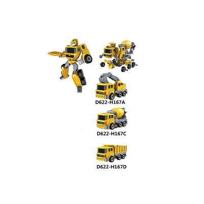 China Toy Construction Vehicles Battery Operated Transform Robot Kids Toys, Push Back Toddler Building Toys For Kids Ages 4-8 Pull Back Toys, 4in1 Trucks Gifts for sale