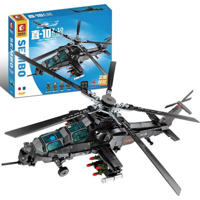 China Building Toy Military Army Series The Z-10 Aerial Gunboat Set Building Blocks Sets For Classic Model Plane Toys Of Children Educational Brick Toys for sale