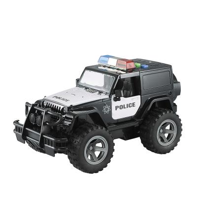 China Funny Friction Powered Police Cars Toy With Light And Sound Heavy Duty Plastic Military Off-Road Fighter Vehicle Toy For Kids for sale