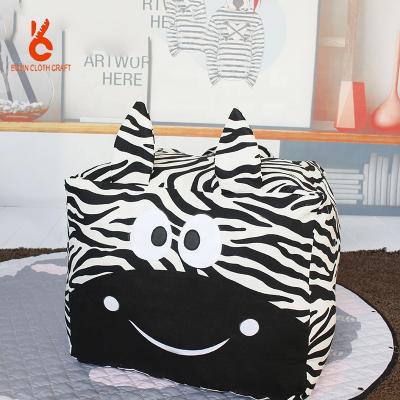 China Viable New Product Children's Toy Storage Bag Zebra Bean Bag Chair In Living Room for sale