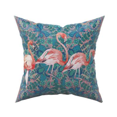 China Non-Toxic Flamingo Series Custom Printed Decorative Cushion Covers Pillow Business Wholesale 100% Cotton for sale