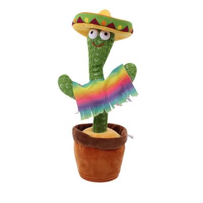 China 2021 Hot Selling Dancing Singing Saxophone Cactus Plush Dancing Toys Recording Dancing Electric Cactus Toy for sale