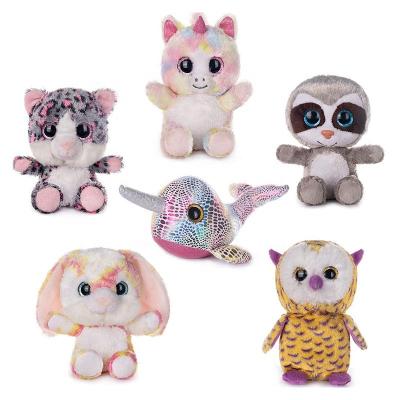 China Promotional Soft Toy Maker Soft Plush Toy Gifts Big Eyes Crystal Stuffed Animals For Embroidery for sale