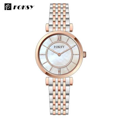 China New Fashionable Luxury Quartz Relogio Diamond Custom Stainless Steel Band Women's Minimalist Watches Water Resistant for sale