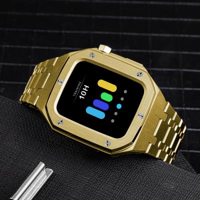 China Watch Case For Apple Luxury Custom Stainless Steel Band And Cover Screen Protector Watch Case For Apple Smart Iwatch Serie 3/4/5/6/7 for sale