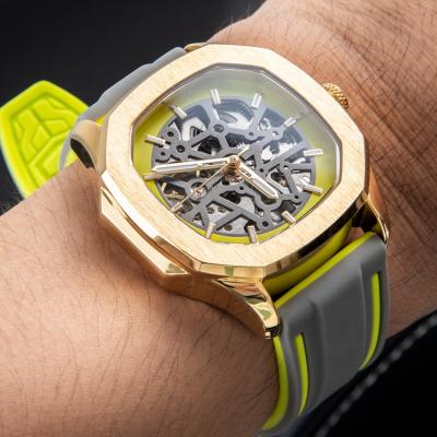 China Power Reserve Logo Elegant Luxury Brand Skeleton Custom Mechanical Men Automatic Watches for sale