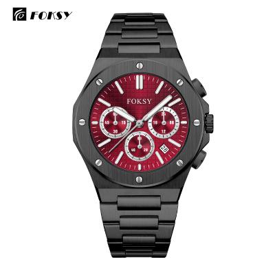 China Custom logo men's automatic date logo quartz wristwatch chronograph classic stainless steel strap luxury watches for sale