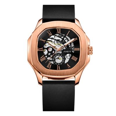 China Hot Automatic Date 2020 Amazon Silicone Strap Skeleton Watches Mens Luxury Brand Automatic Watches for sale