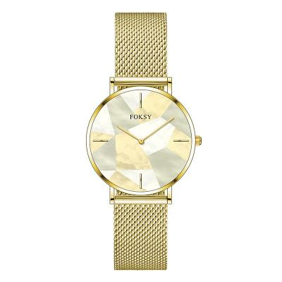 China Gold Top Luxury Quartz Power Reserve Brand Reloj Women Waterproof Minimalist Watches In Wrist Watch for sale