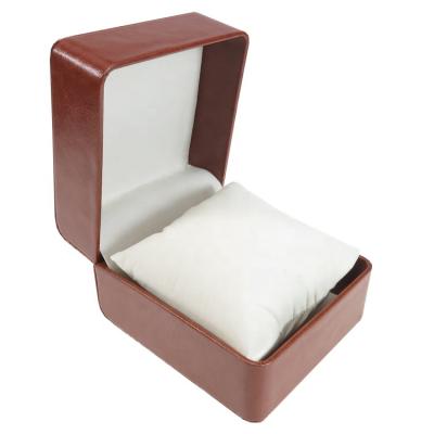 China Competitive Price Logo Accept Rounded Corner Leather Rounded Corner Custom Watch Box With Inner Pilou for sale