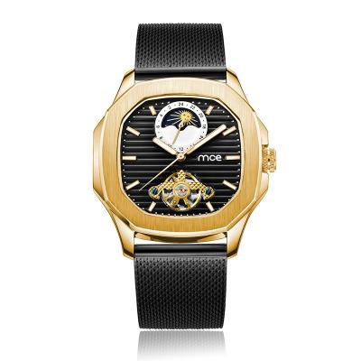 China Custom Moon Phase Tourbillon Automatic Skeleton Square Shape Luxury Watches For Men for sale