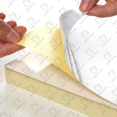 China Self Adhesive White Sticker Paper Gloss Sticker Label Sheets 80g/90g for sale