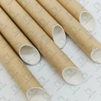 China Disposable biodegradable bubble tea paper straw Individually wrapped paper drinking straws for sale