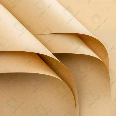 China Brown Uncoated Kraft Paper Rolls 100% Virgin Wood Pulp Material Kraft Paper for sale