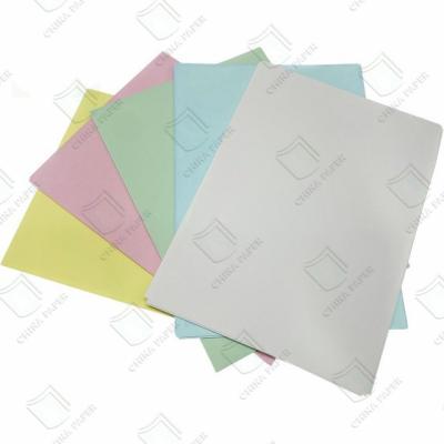 China 55-80g CB CFB CF Virgin Wood Pulp Colorful Carbonless Copy Paper NCR Bill Paper for sale