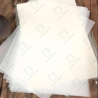 China 60 g 70 g 80 g papel transparente de vidrio blanco rollo / hoja para la etiqueta en venta