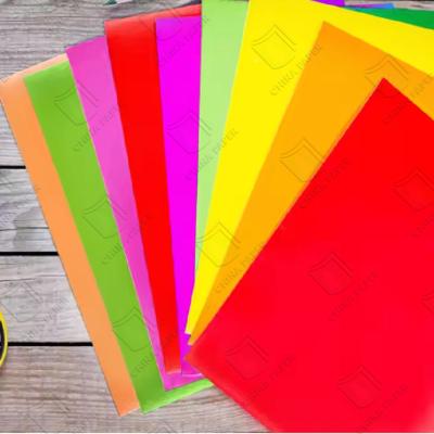 China Green Yellow Pink Orange Fluorescent Colored Paper Colored Board for sale