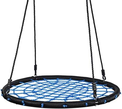 China 2020 Modern Newcomers 100cm Fully Assemble Saucer Spinning Tree Round Rope Spider Bird's Nest Web Outdoor Tree Swing For Kids for sale