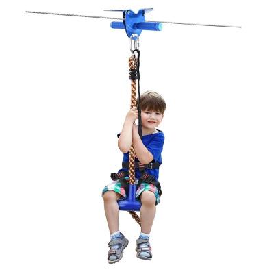 China Modern Play Set Stainless Steel Zip Line Cart Kit with Handle, Adjustable Thickened Seat, Spring Brake Set for sale