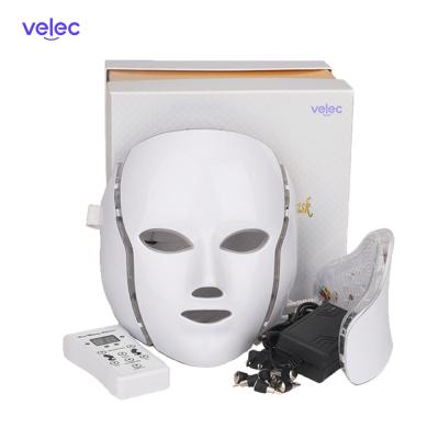 China Skin Tightening Rejuvenation Beauty Mask LED Face And Neck Light Line 7 Color Led Facial Mask for sale