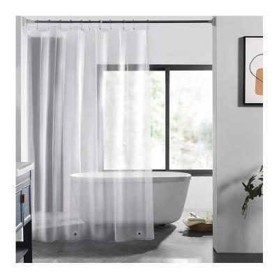 China Best Viable Selling 0.08mm PEVA Waterproof Rustproof Partition Clear Bath Shower Curtain Set To Hang Free for sale