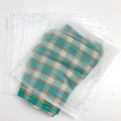 China BIODEGRADABLE CPE Frosted Zipper Bag Clothing Socks Underwear Packing Plastic Package for sale