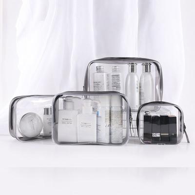 China Fashion Customize Clear Makeup Organizer Pouches Zipper Toiletry Bag Set Cosmetic Bags And Transparent PVC Makeup Cases for sale