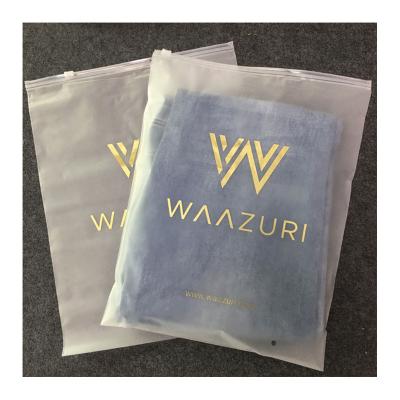 China Security Custom Printed Gold Logo Zip Lock Plastic Zipper Bags For Clothing Packaging Food Cosmetic Product for sale