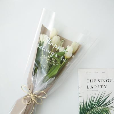 China Daily Packaging Transparent OPP Cellophane Bouquet Bags Flowers Big Sleeve Rose Packaging Bag for sale