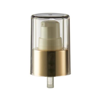 China Non Spill Wholesale Shiny Outer Spring PP Silver 24 Electrochemical Aluminum Lotion Pump Match With Full Cap for sale