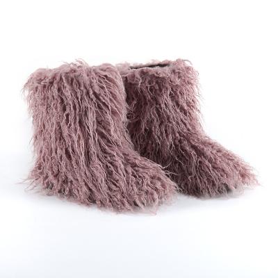 China 2020 Winter Designer Anti-slippery Hot Sale Hot Snow Lambskin Warm Wool Long Boots Booties No MOQ for sale