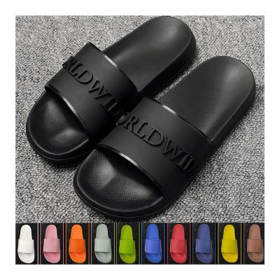 China PVC Bathroom Slipper Logo Anti-Slippery Rubber, Beach PVC Slips Custom Logo Men's Logo Slippers Custom Printed Slippers Slides Shoes for sale