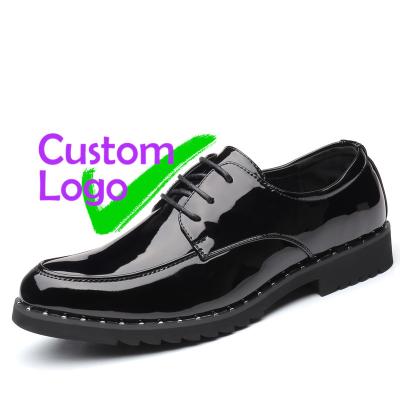 China ARCH SUPPORT Patent Laces Printable Growing Caballero School Leather Shoes Wholesale Price Italian Size Work Leather Black for sale