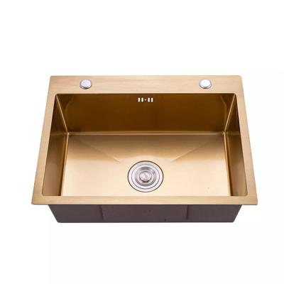 China No Tap Logo Size Color Single Bowl Customized Rose Gold Handmade Kitchen Sink for sale