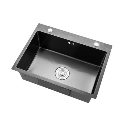 China New Design Premium Black Faucet Undermount Stainless Steel Single Bowl Kitchen Sink Without for sale