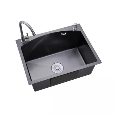 China Handmade 304 Stainless Steel 304 Faucet 16Gauge Single Bowl Kitchen Sink Without Single Bowl 3.0mm for sale