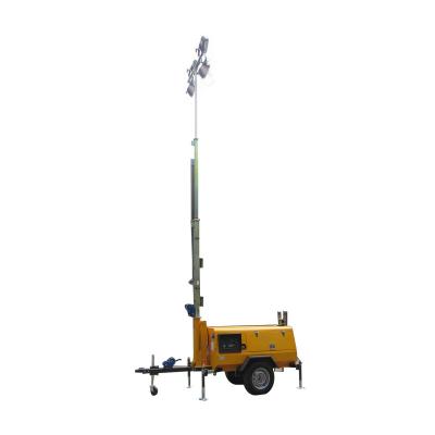 China Metal Halide Lightweight Hydraulic Mast Mobile Trailer Mounted 38L Mobile Light Tower for sale