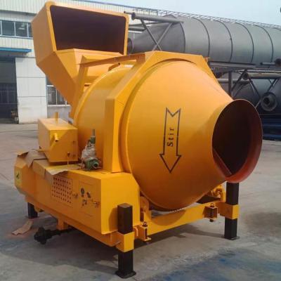 China Factory Direct Sale Overturning Diesel Type Hydraulic Tipping Hopper Drum Concrete Mixer 350L 800L for sale