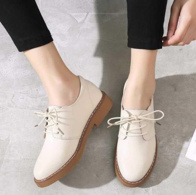 China Deodorization 2020 New Arrivals Fashion Sports Fashion Shoes Students Breathable Women's Shoes Flat Korean Version Real PU Leather Shoes for sale