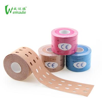 China Kinesiology Hypoallergenic Tape Punch Sport Elastic Band For Athletes Waterproof Muscle Injury Recovery for sale