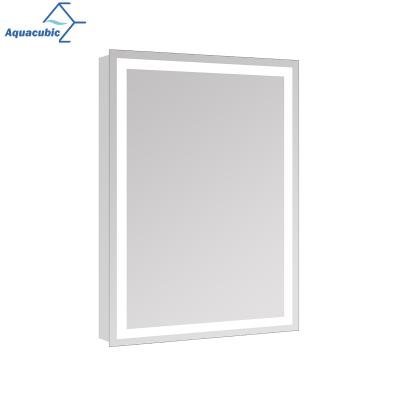 China Illuminated Ready To Board 24*36 Inch Silver Fogproof Waterproof Makeup Mirror Wall Mounted Led Mirror Cabinet Bathroom for sale