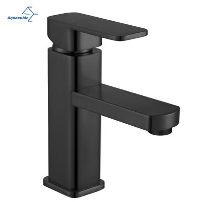 China Aquacubic Faucets OEM Brass Modern Single Handle Hole Single Hole Bathroom Basin Faucet Metered Faucet for sale