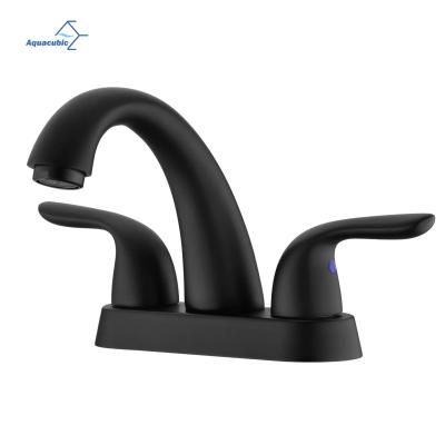 China Metered Faucets Aquacubic CUPC CE Certified Healthy Brass Hybrid Bathroom Centerset Faucet for sale