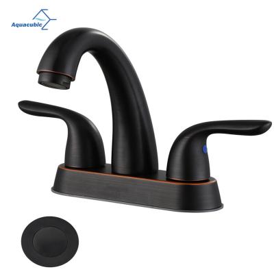 China Metered Faucets Aquacubic CUPC CE Certified 4 Inch Centerset Bronze Economic Faucet Oil Rubbed New for sale