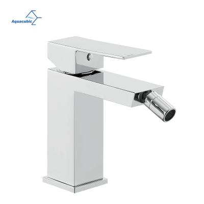 China Metered Hot Faucets Aquacubic Single Hole Bathroom Cold Water Toilet Bidet Faucet for sale