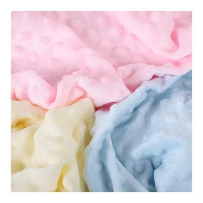 China Super Soft Stretch 100% Polyester Velvet Embossed Dot Bubble Knit Velvet Fabric For Baby Blanket for sale