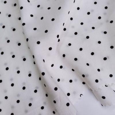 China China Woven Fabric Supplier Sustainable 100% Rayon Dots Print Women's Girl's Skirts Dress Fabric Printing for sale